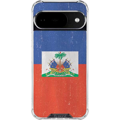 Haitian Flag Distressed Google Pixel 10 Clear Case